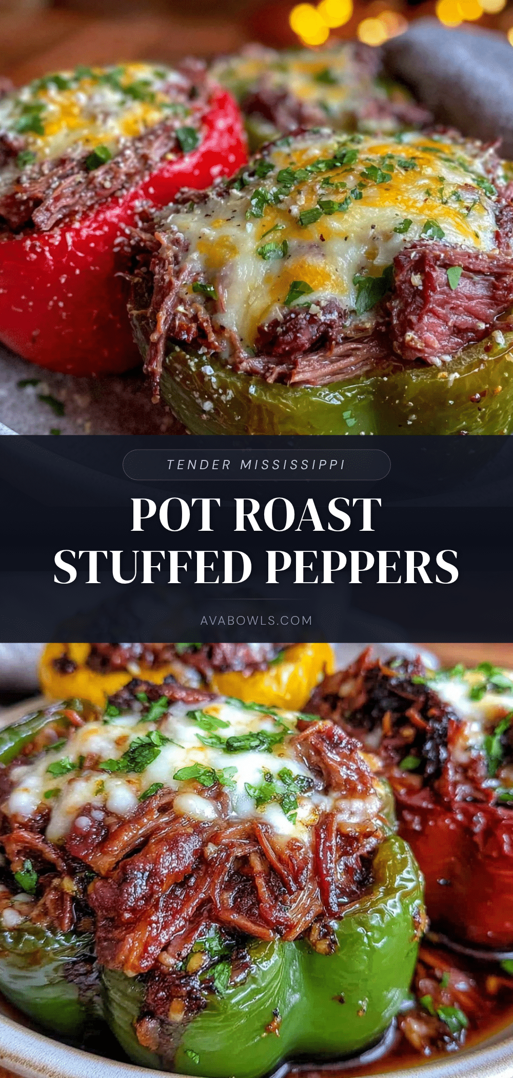 Mississippi Pot Roast Stuffed Peppers recipe