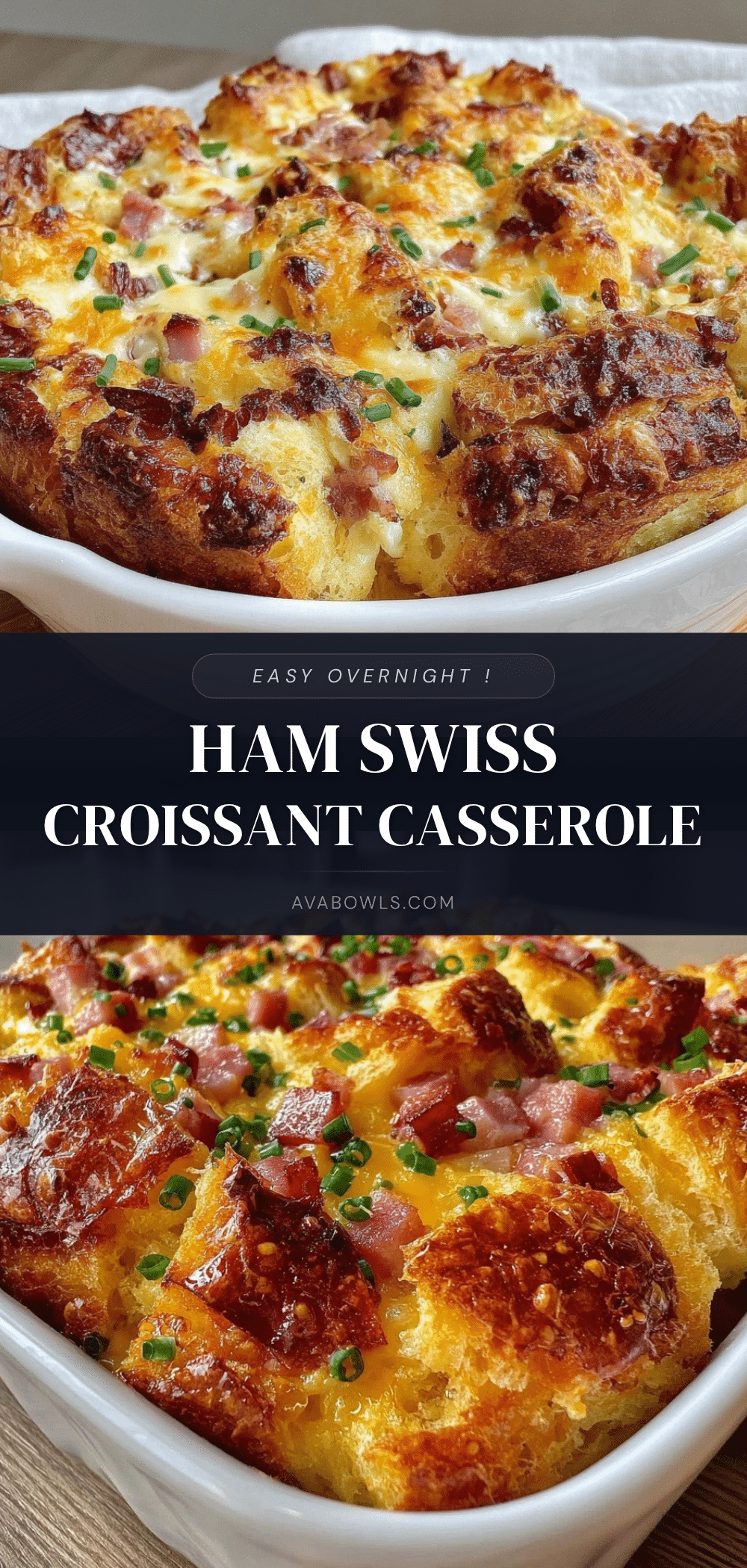 overnight ham and swiss croissant casserole recipe