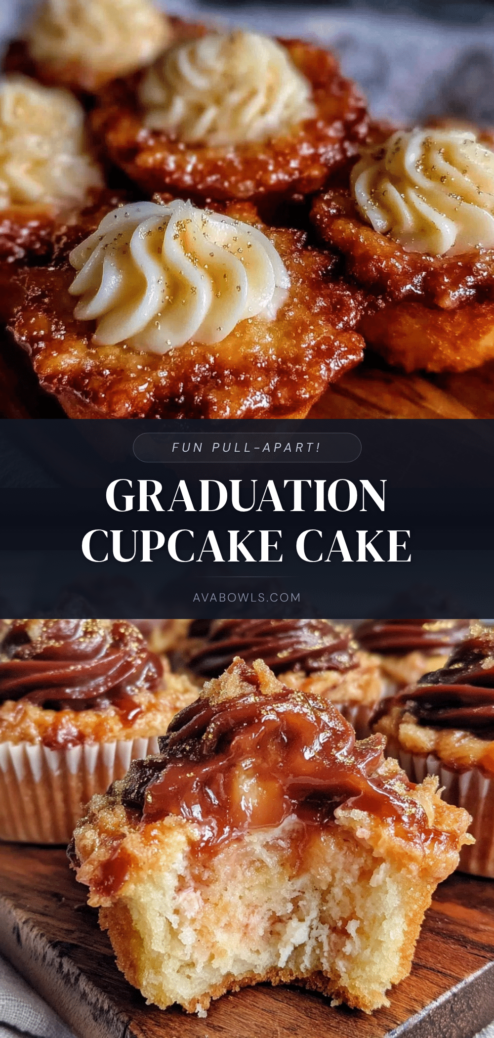pull-apart graduation cap cupcake cake recipe