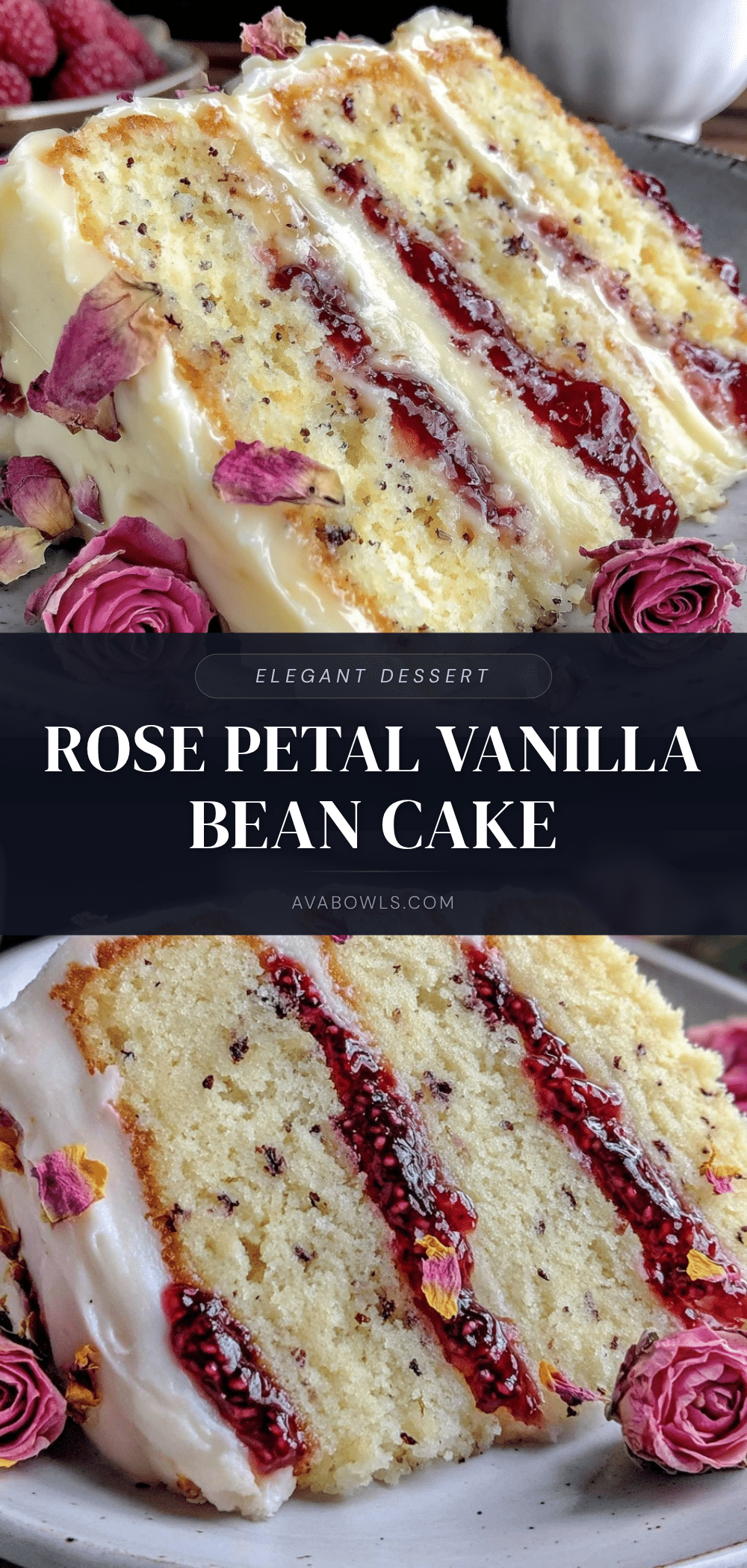 rose petal vanilla bean layer cake recipe
