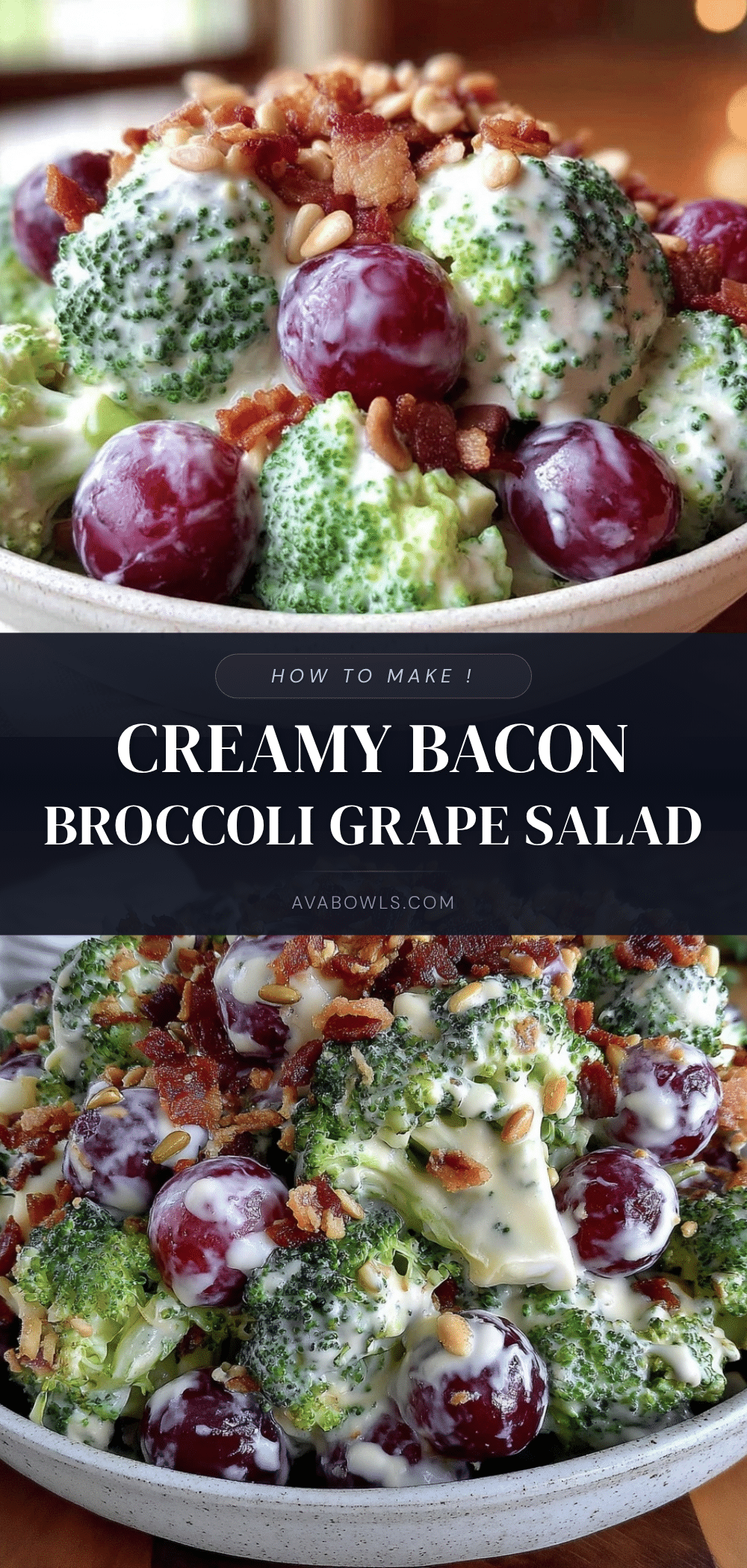creamy broccoli grape salad recipe