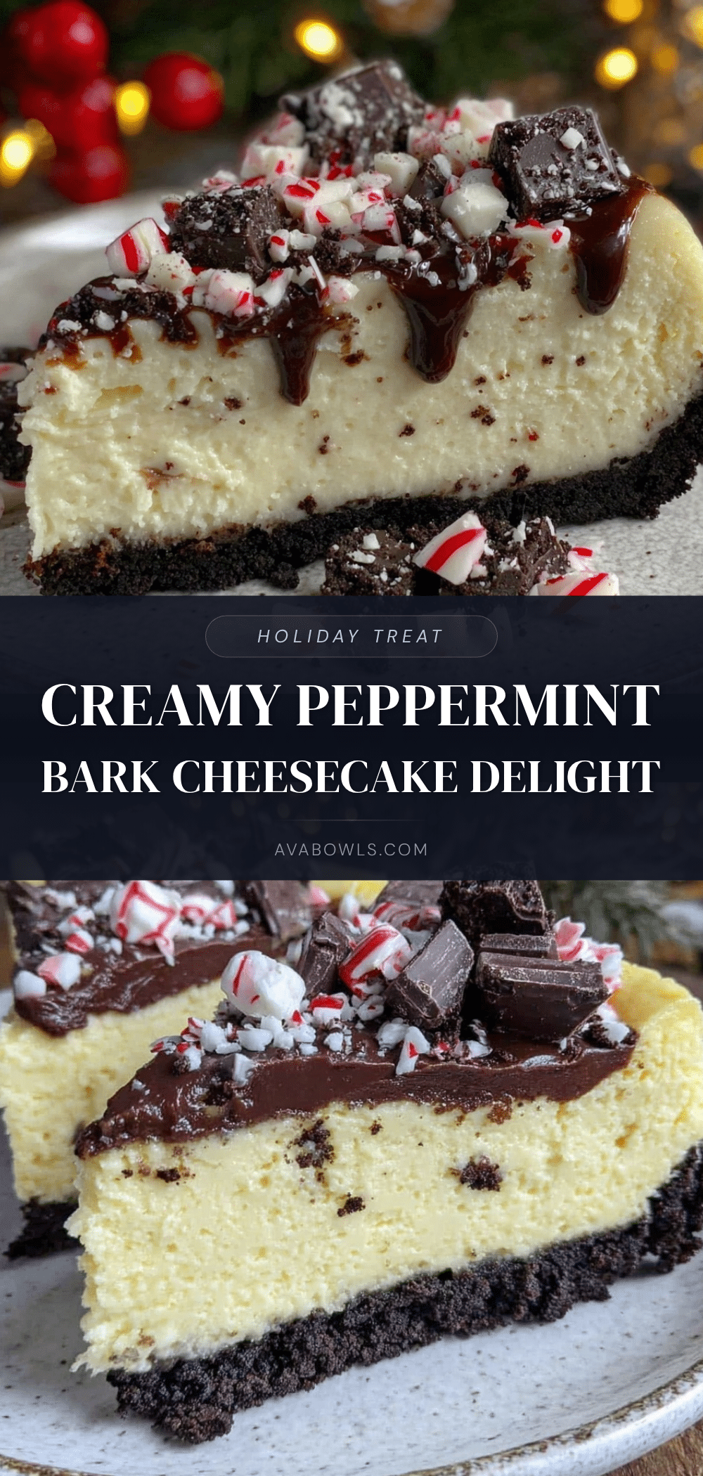 creamy peppermint bark cheesecake recipe