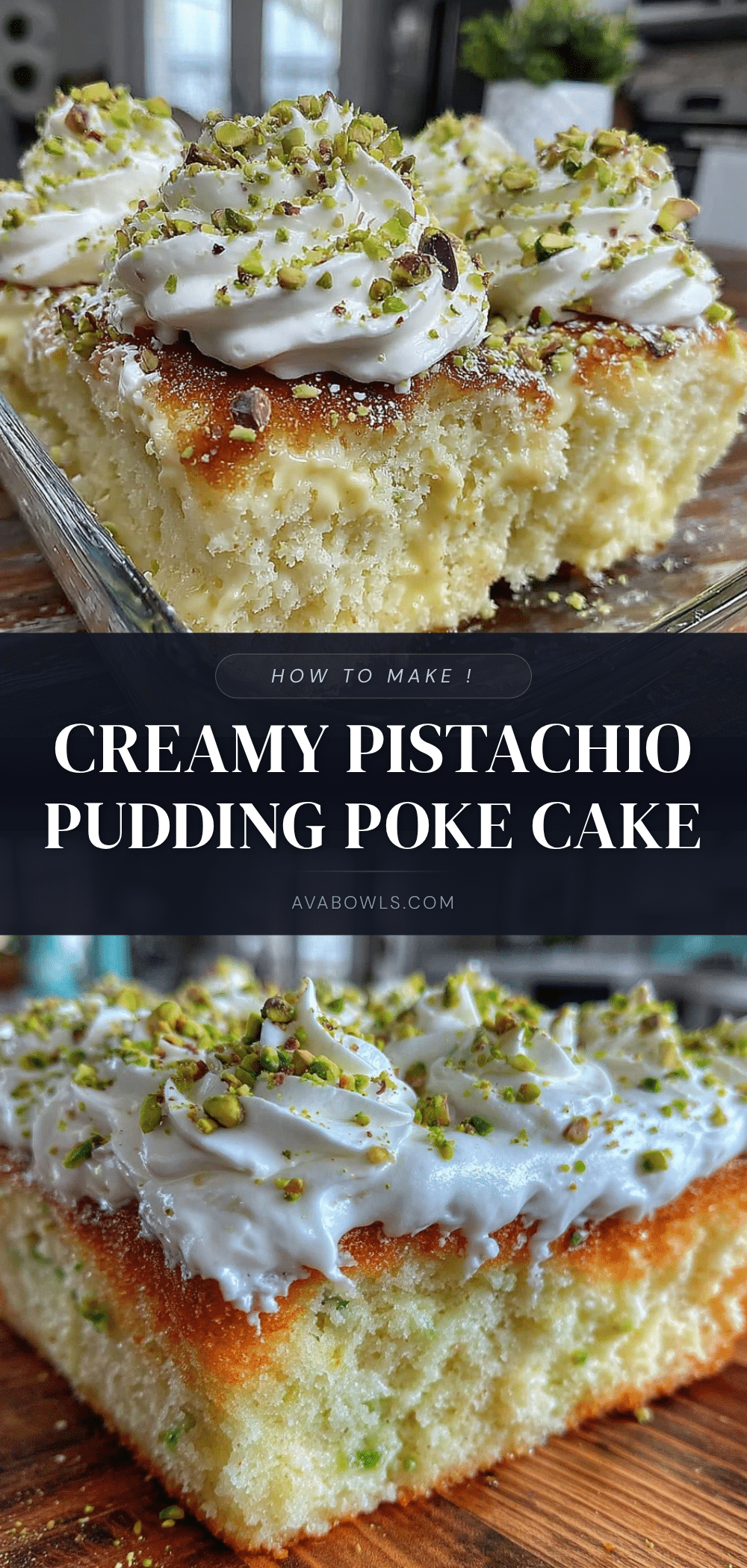 creamy pistachio pudding poke cake recipe