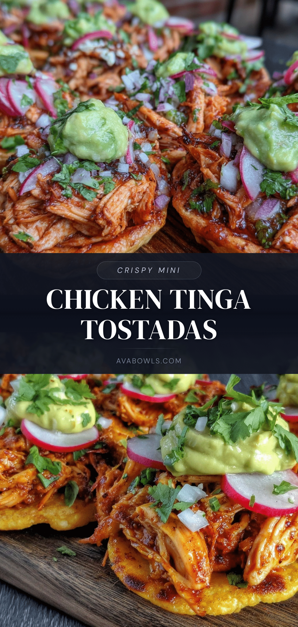 crispy mini chicken tinga tostada bites recipe