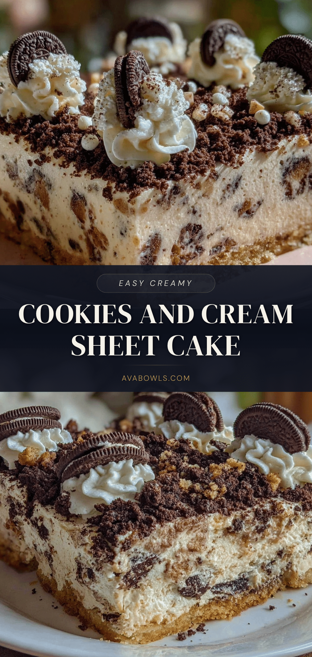 easy creamy cookies and cream graduation sheet cake recipe