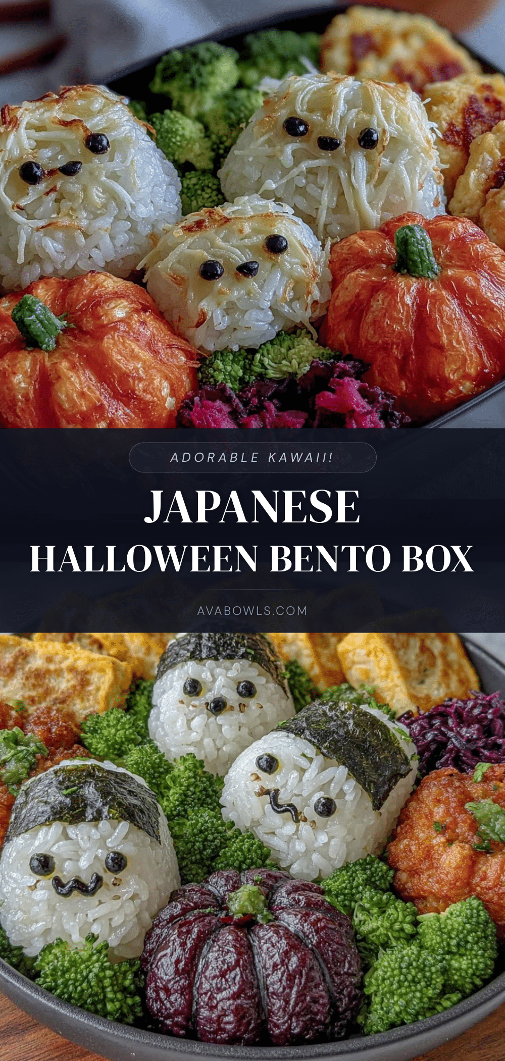 Japanese kawaii Halloween bento box recipe