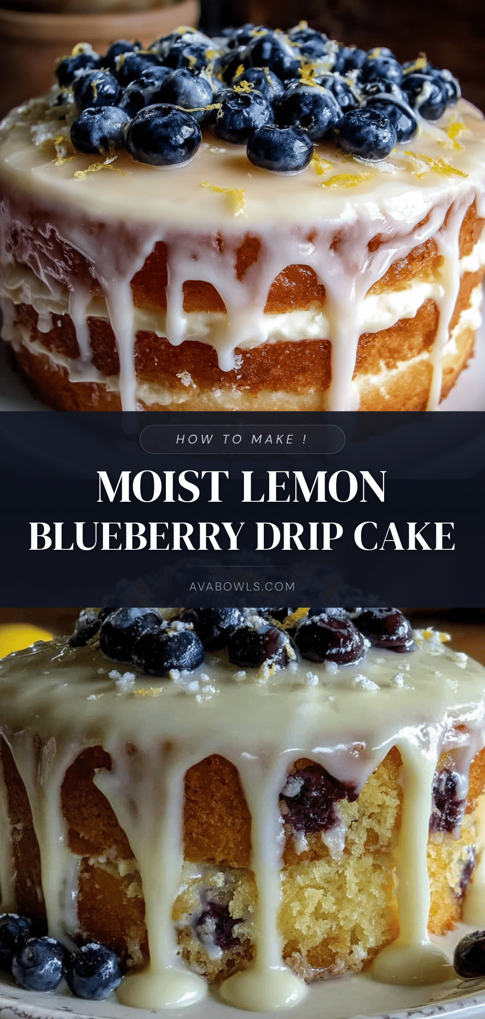 lemon blueberry drip cake recipe