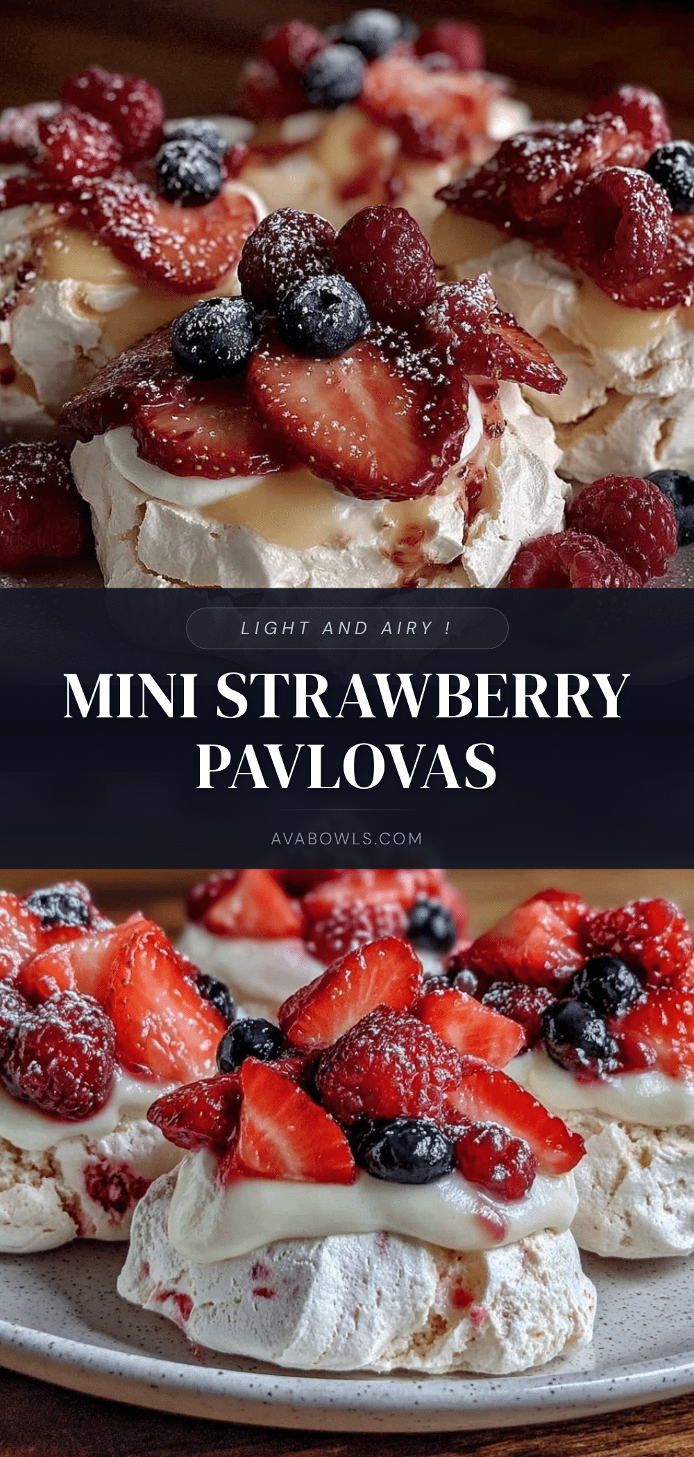 mini strawberry pavlovas recipe