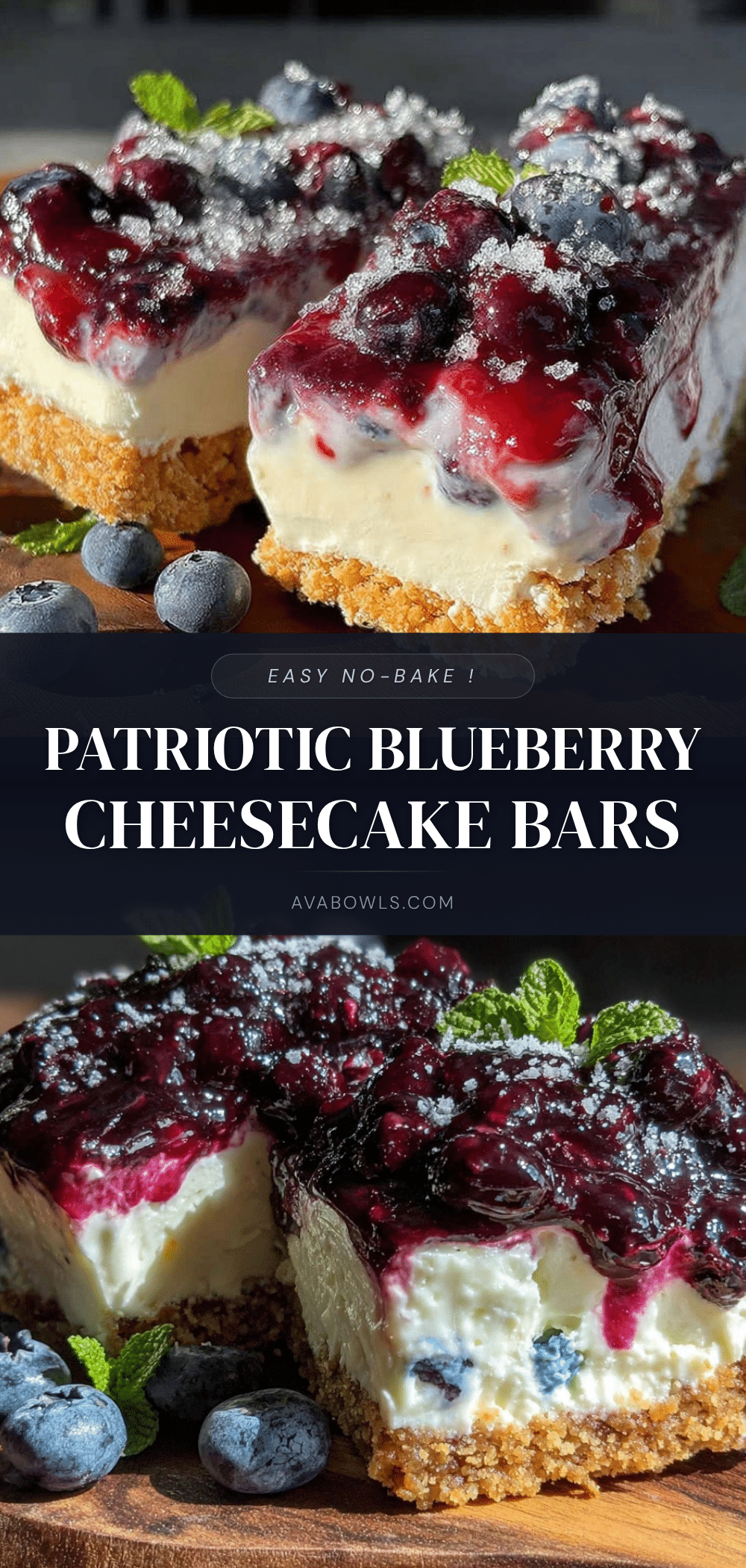 no-bake blueberry cheesecake ice cream bars recipe