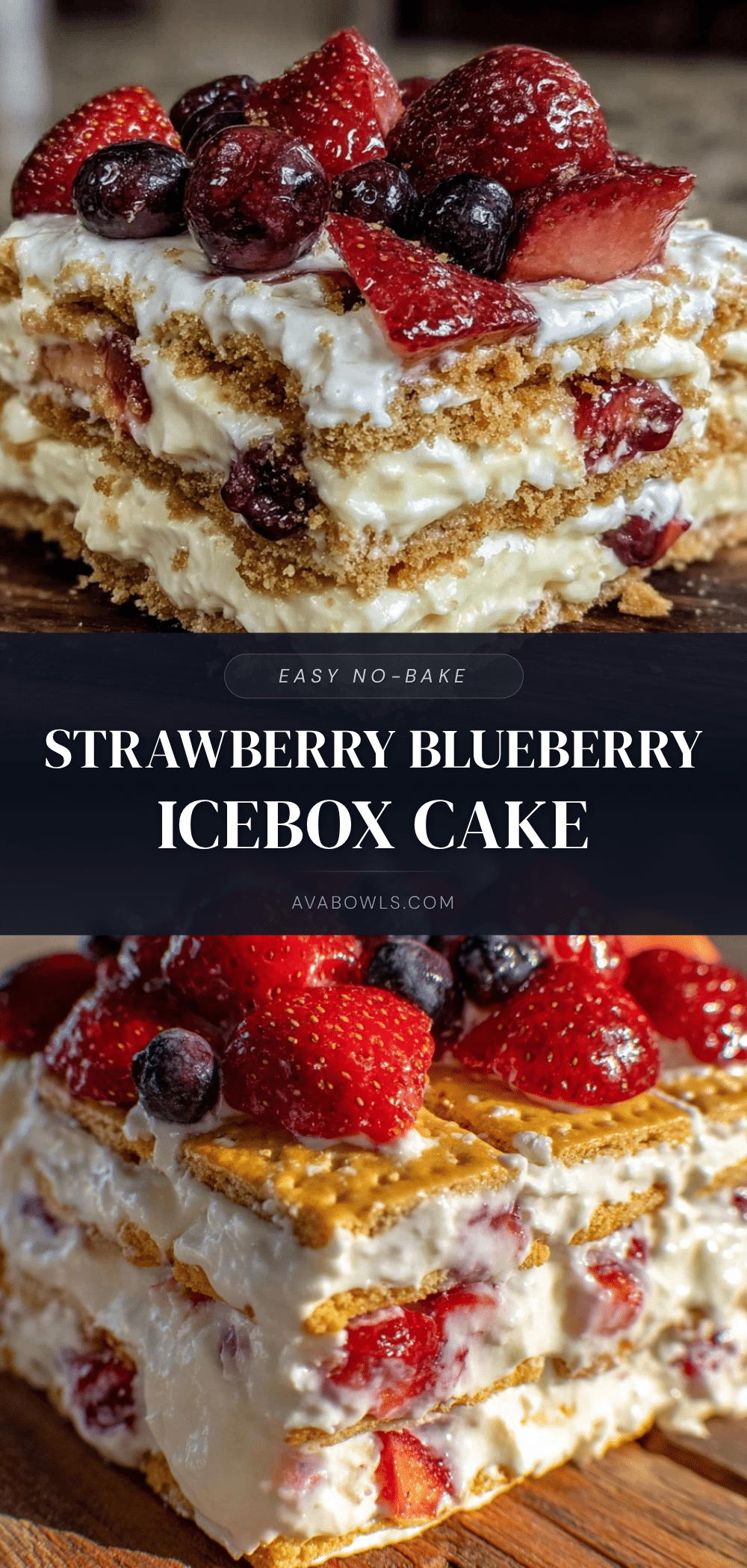 no bake strawberry blueberry icebox cake recipe