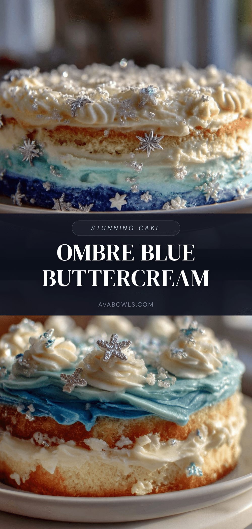 ombre blue buttercream cake recipe