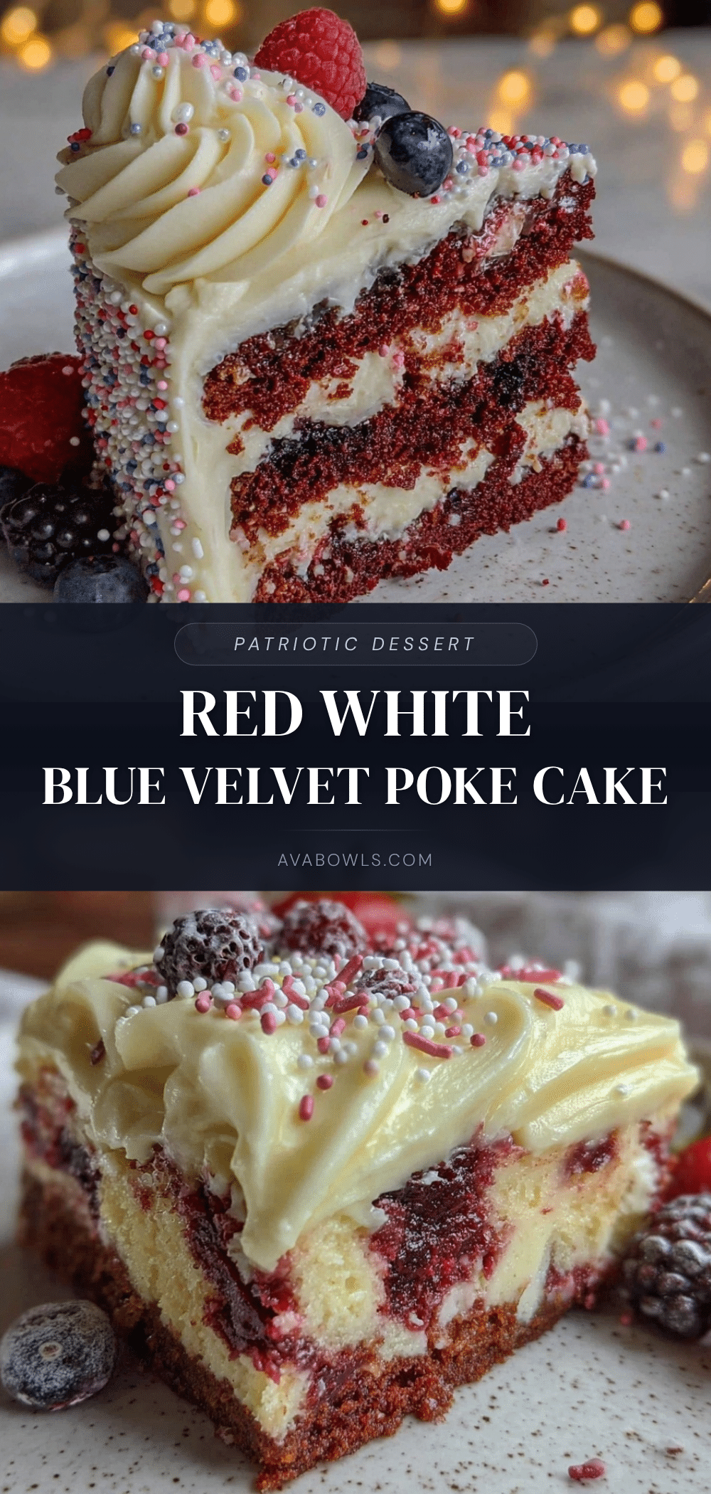 red white and blue velvet poke cake recipe