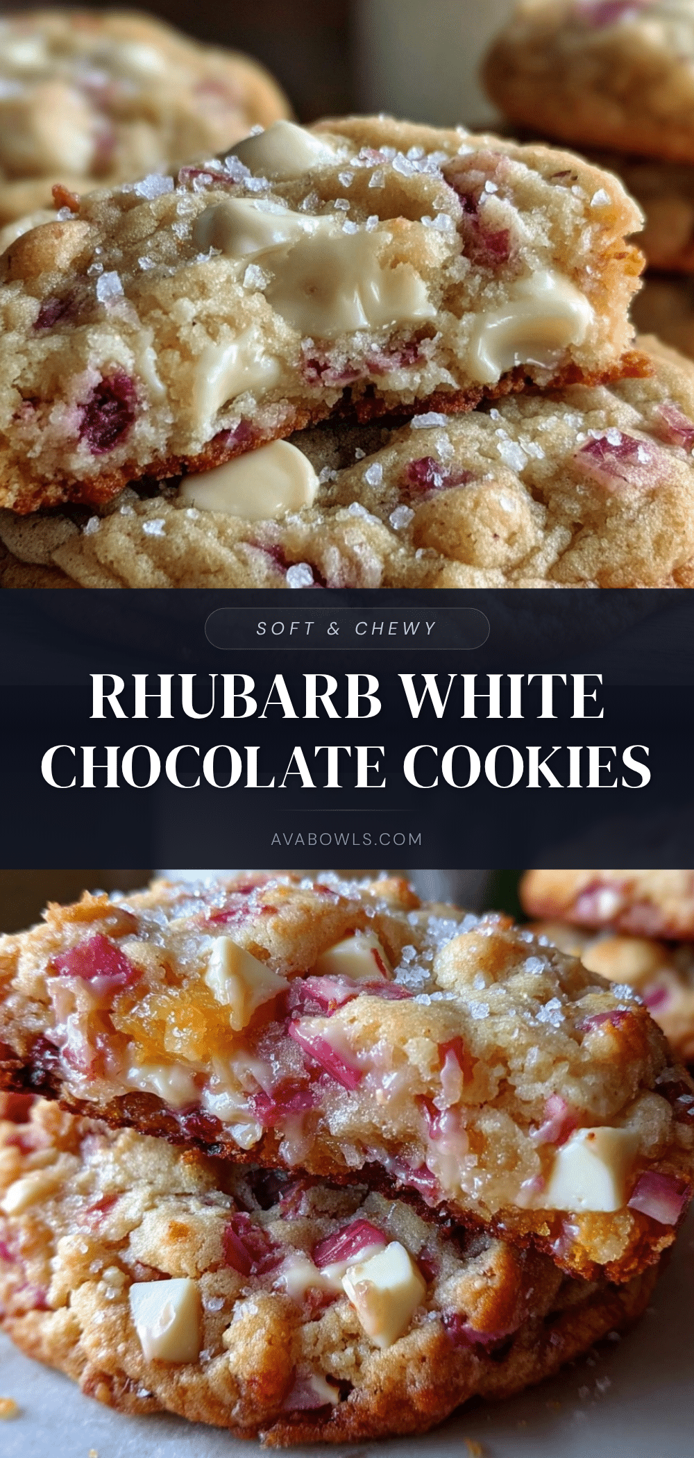 rhubarb white chocolate chunk cookies recipe
