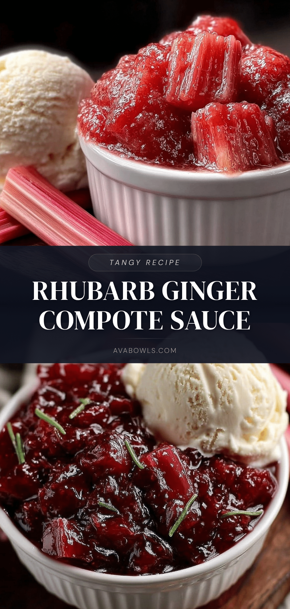 tangy rhubarb ginger compote sauce recipe