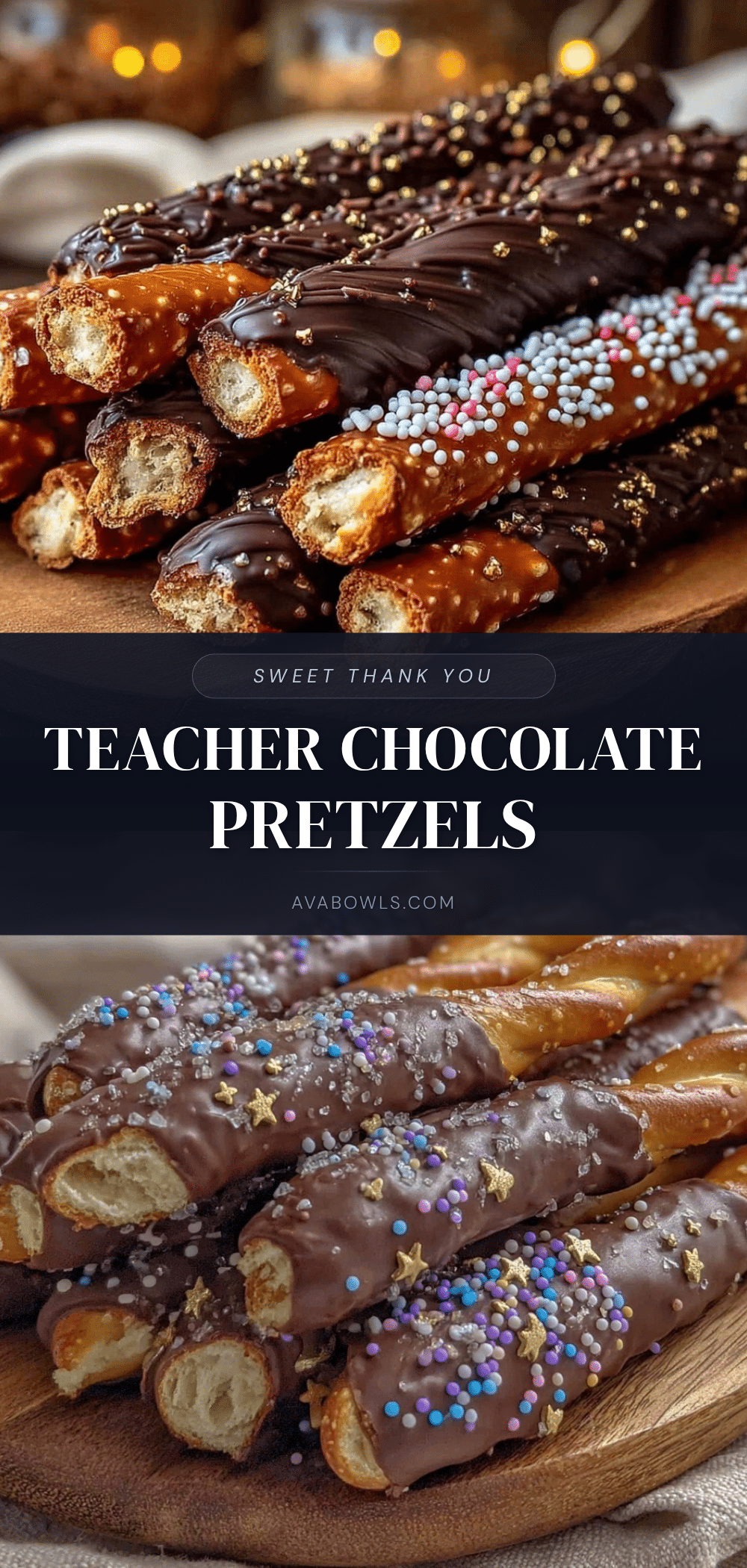 thank you teacher chocolate dipped pretzel rods recipe