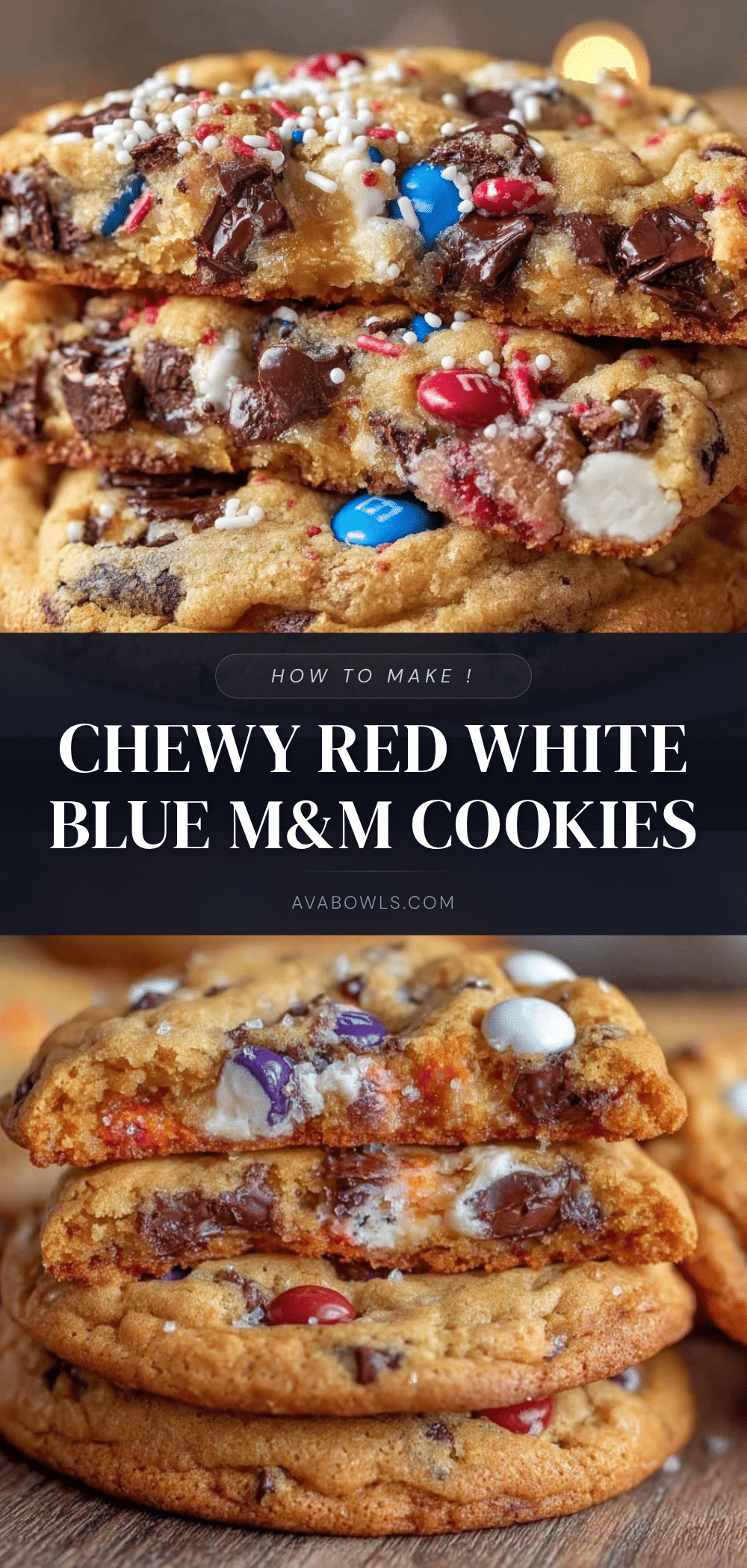 chewy red white and blue m&m cookies recipe