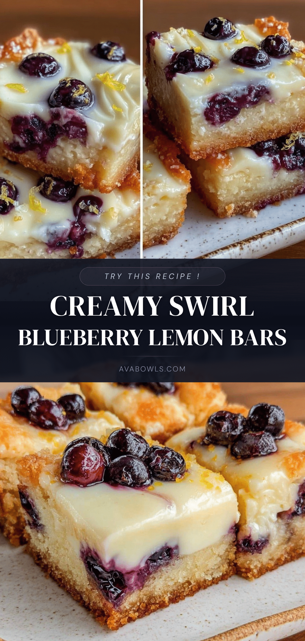 creamy blueberry lemon bars recipe