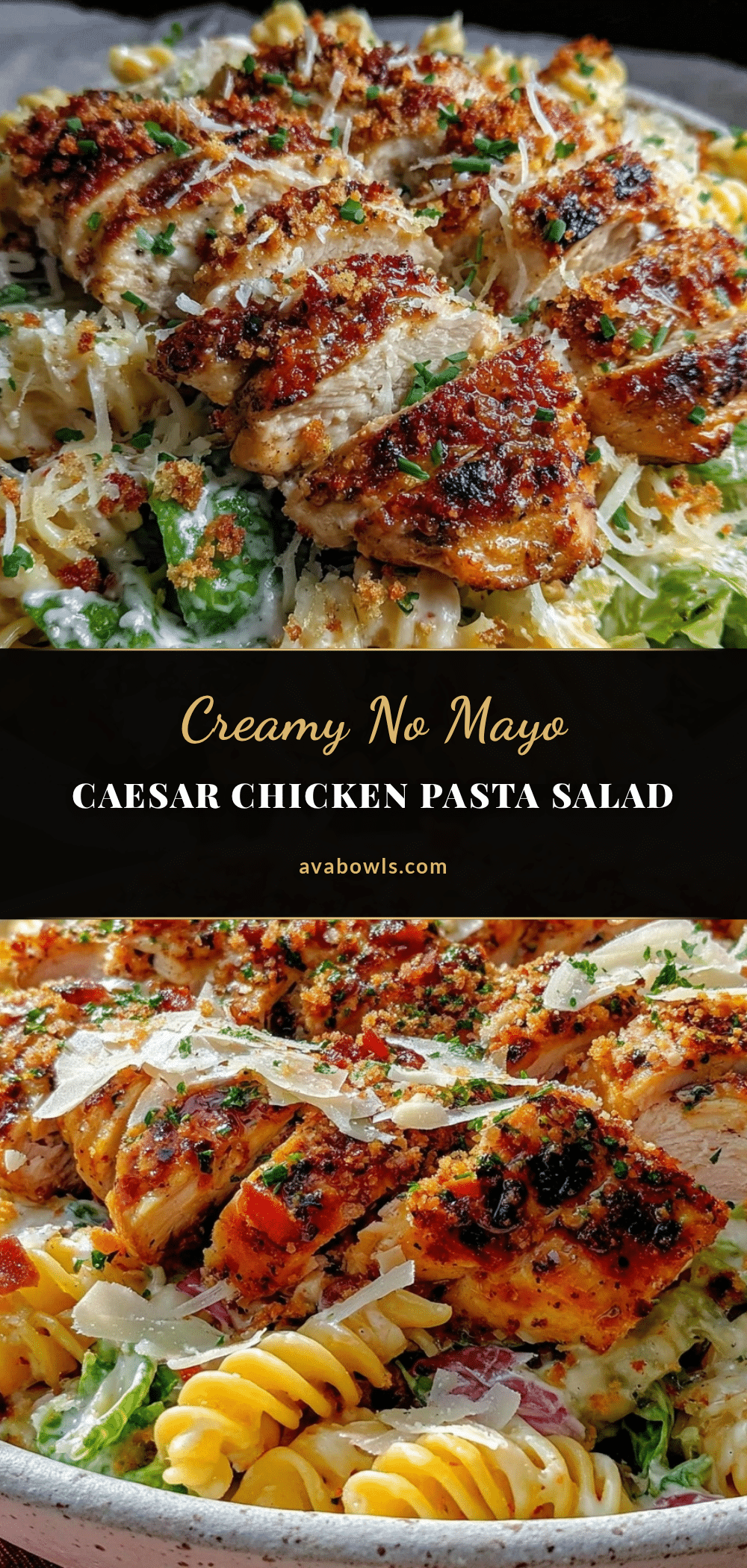 creamy caesar chicken pasta salad recipe