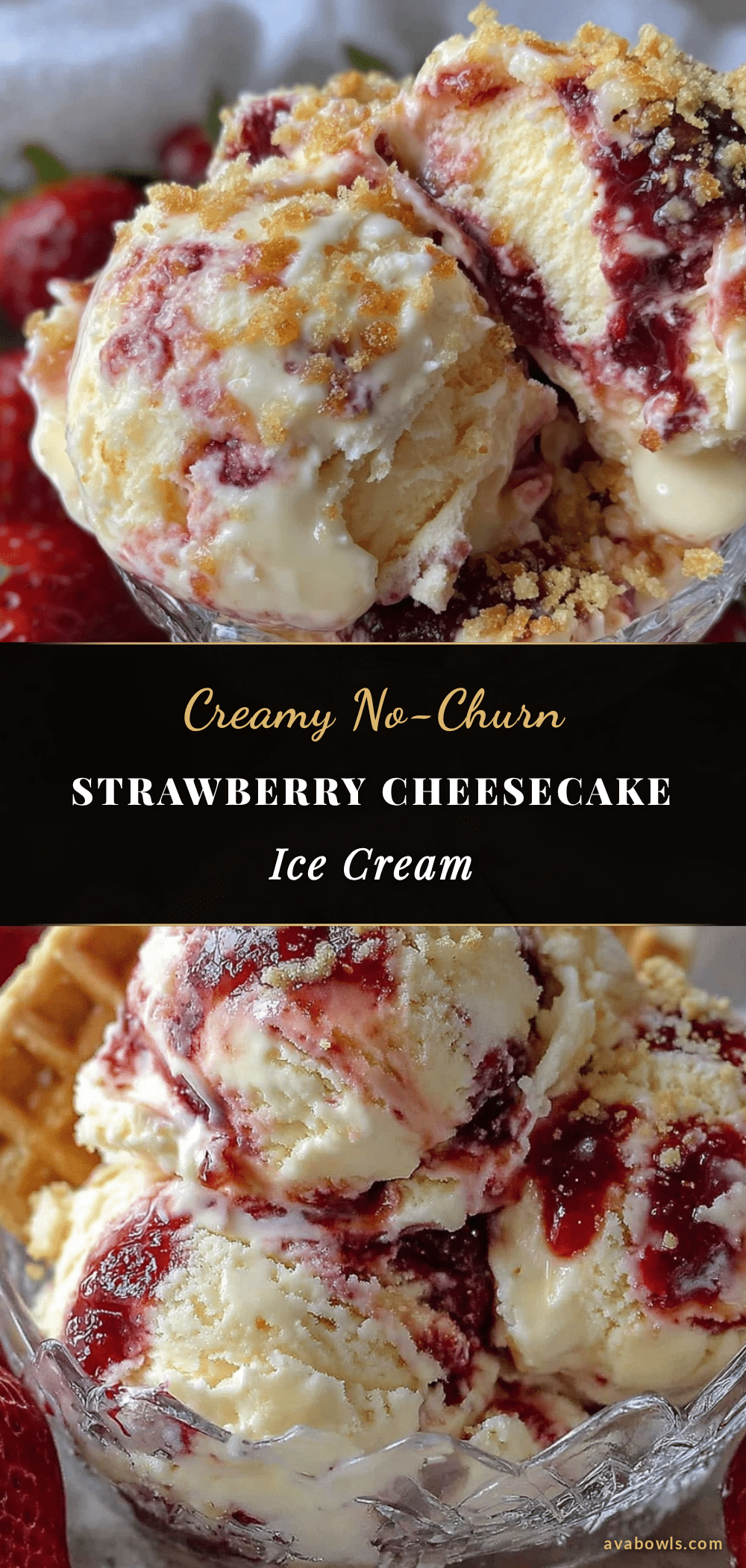 creamy no-churn strawberry cheesecake ice cream recipe