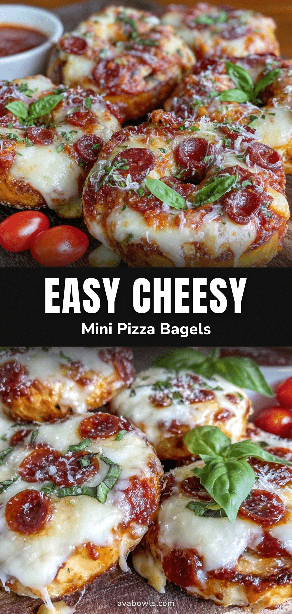 easy cheesy mini pizza bagels recipe