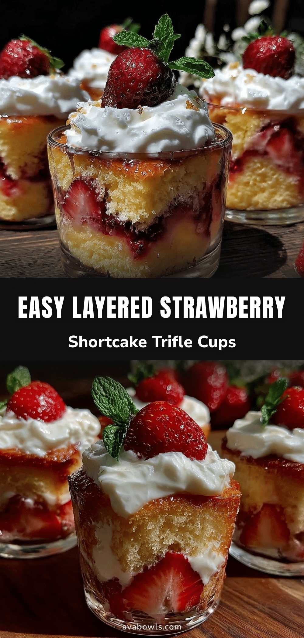 easy strawberry shortcake trifle cups recipe