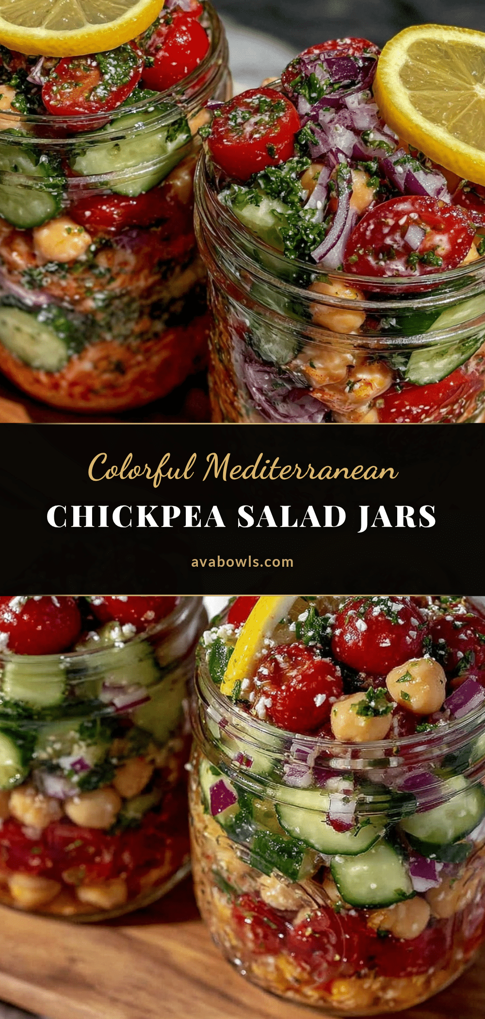 fresh mediterranean chickpea salad jars recipe