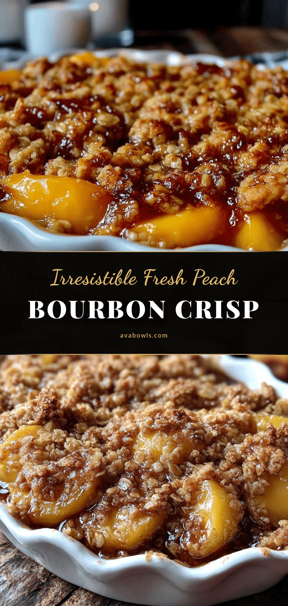 Fresh Peach Bourbon Crisp recipe