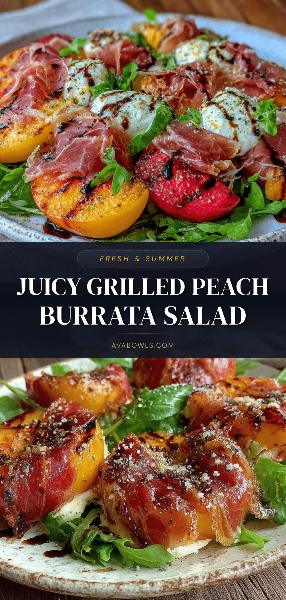 grilled peach and burrata salad recipe
