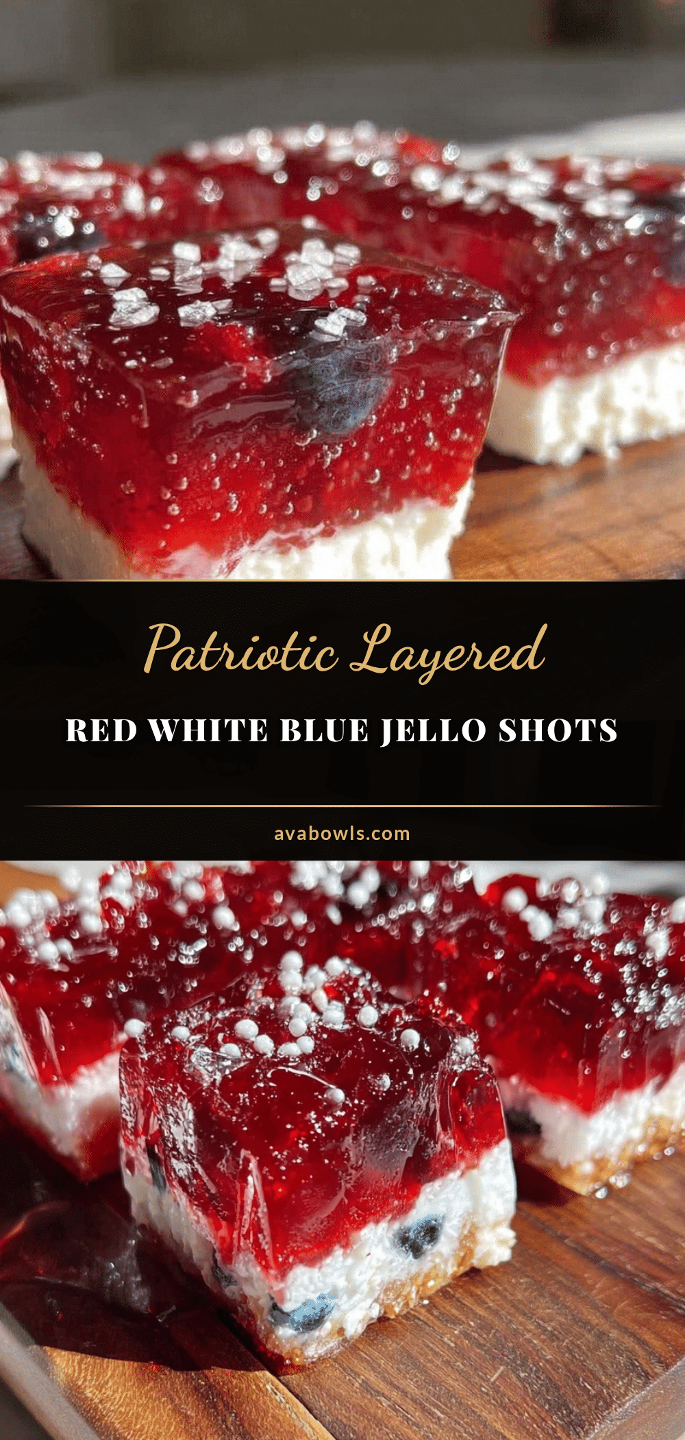 layered red white and blue jello shots recipe