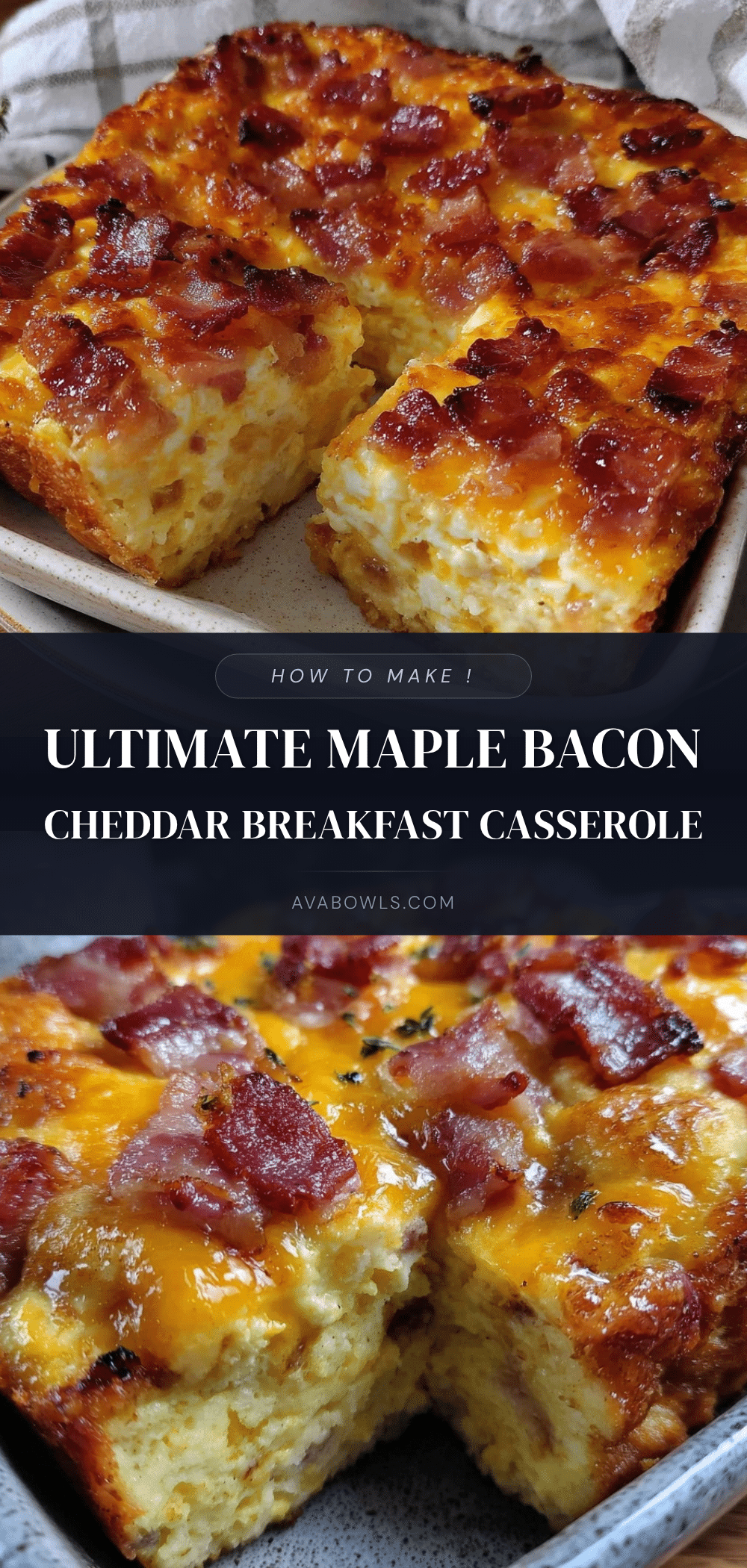 maple bacon cheddar breakfast casserole recipe
