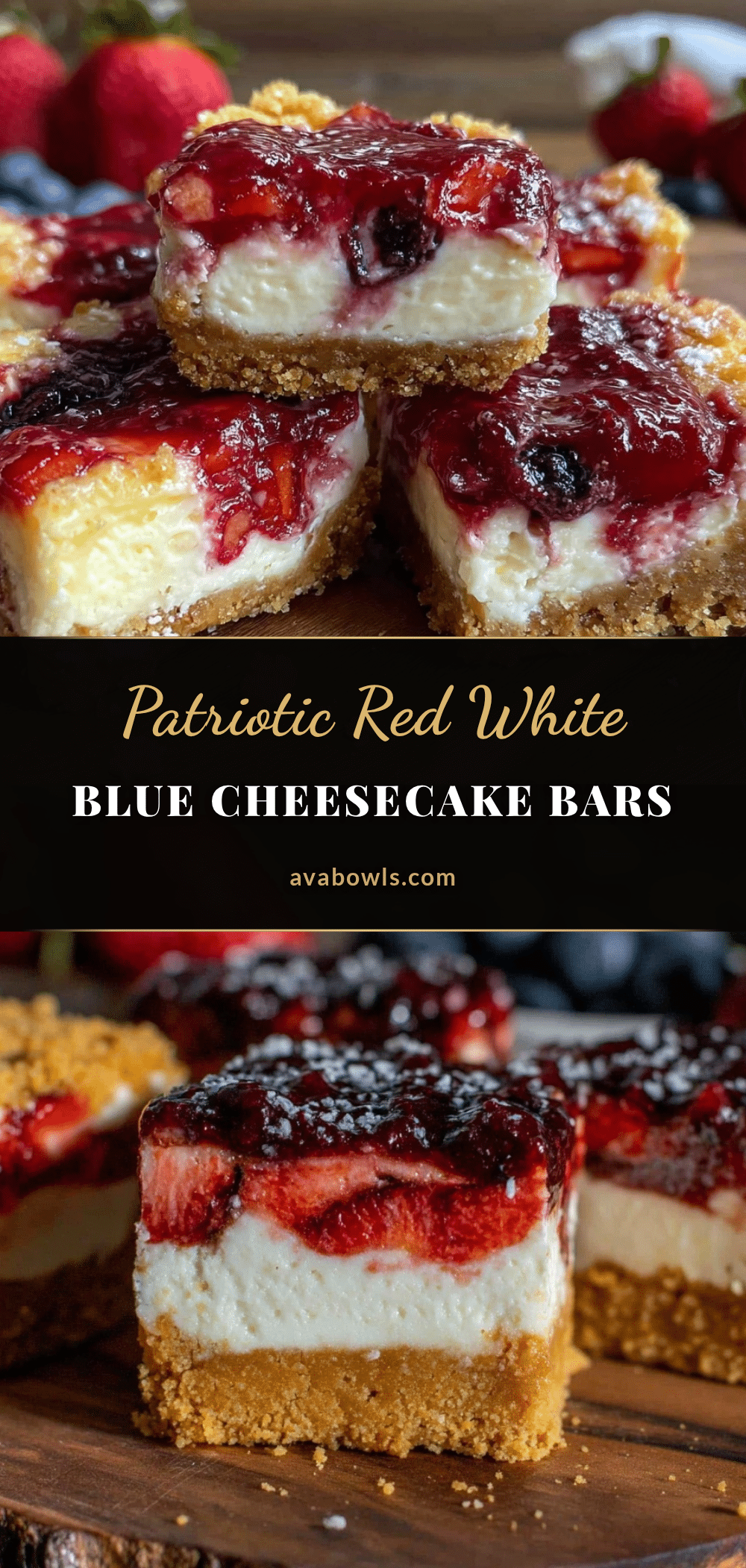 red white and blue cheesecake bars recipe