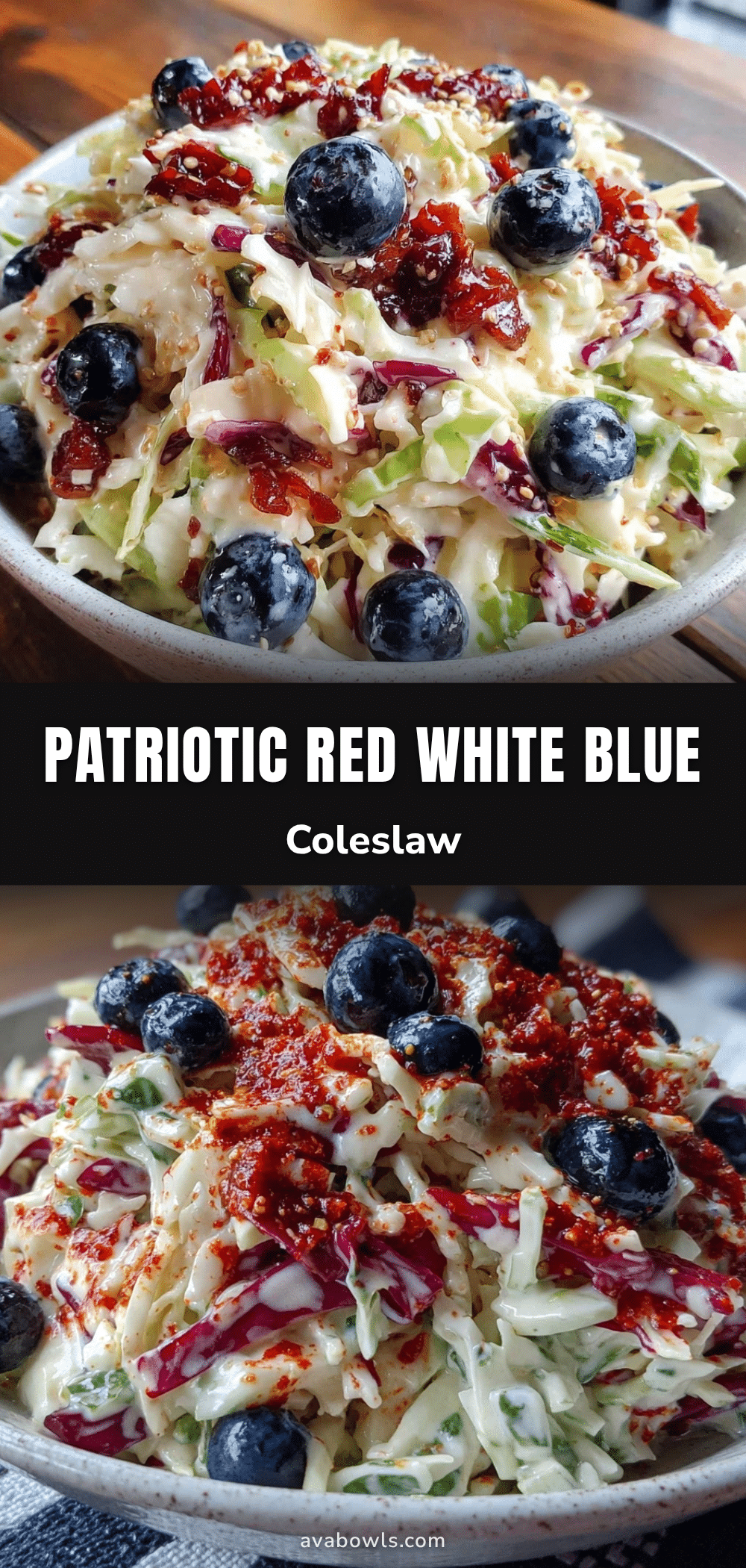 red white and blue coleslaw recipe