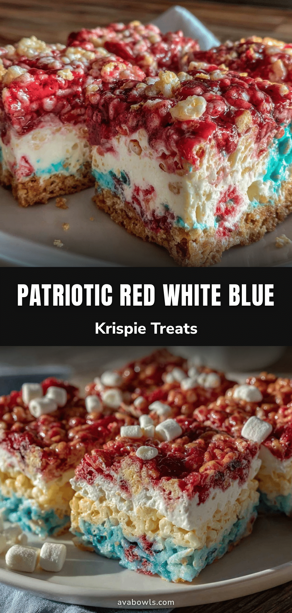 red white and blue rice krispie treats recipe