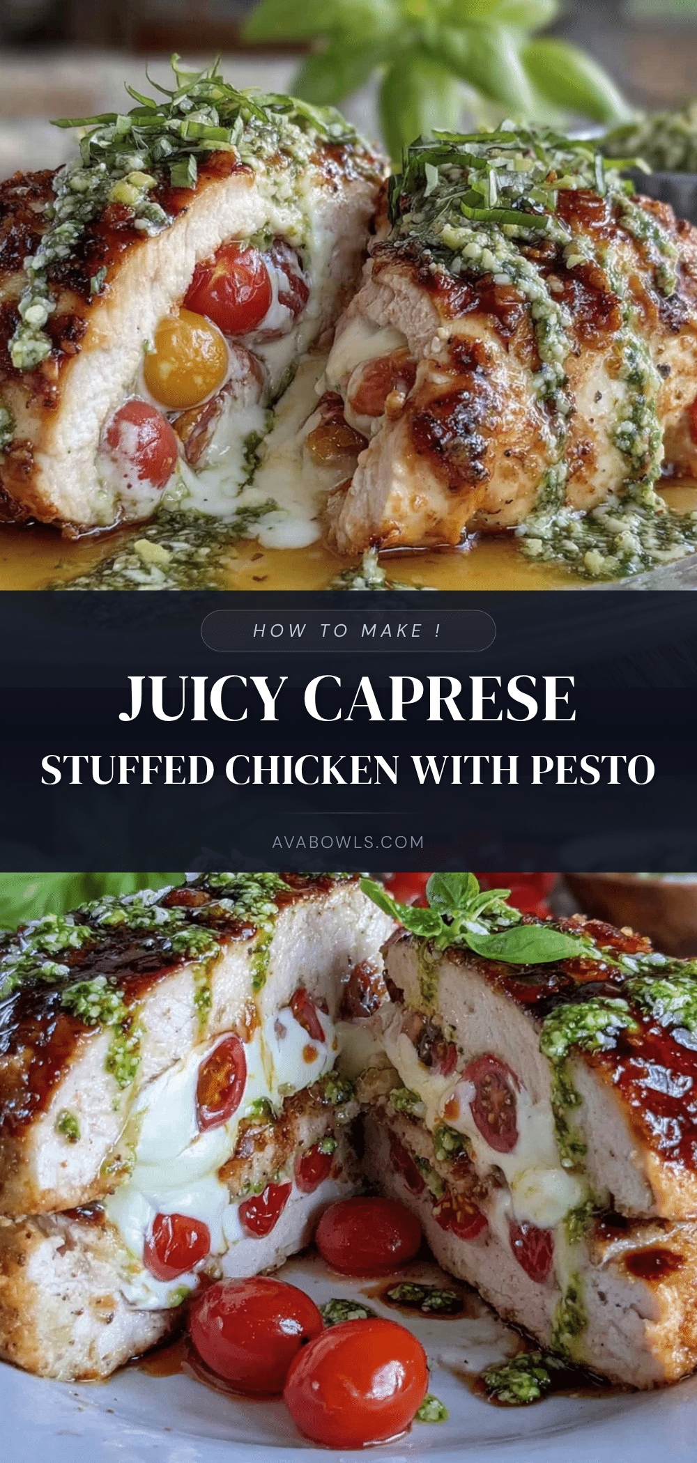 Savory Caprese Stuffed Chicken Breast recipe