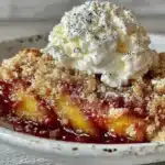 bourbon brown sugar grilled peach crisp - featured image