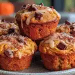 brown butter pumpkin chocolate chip muffins - featured image