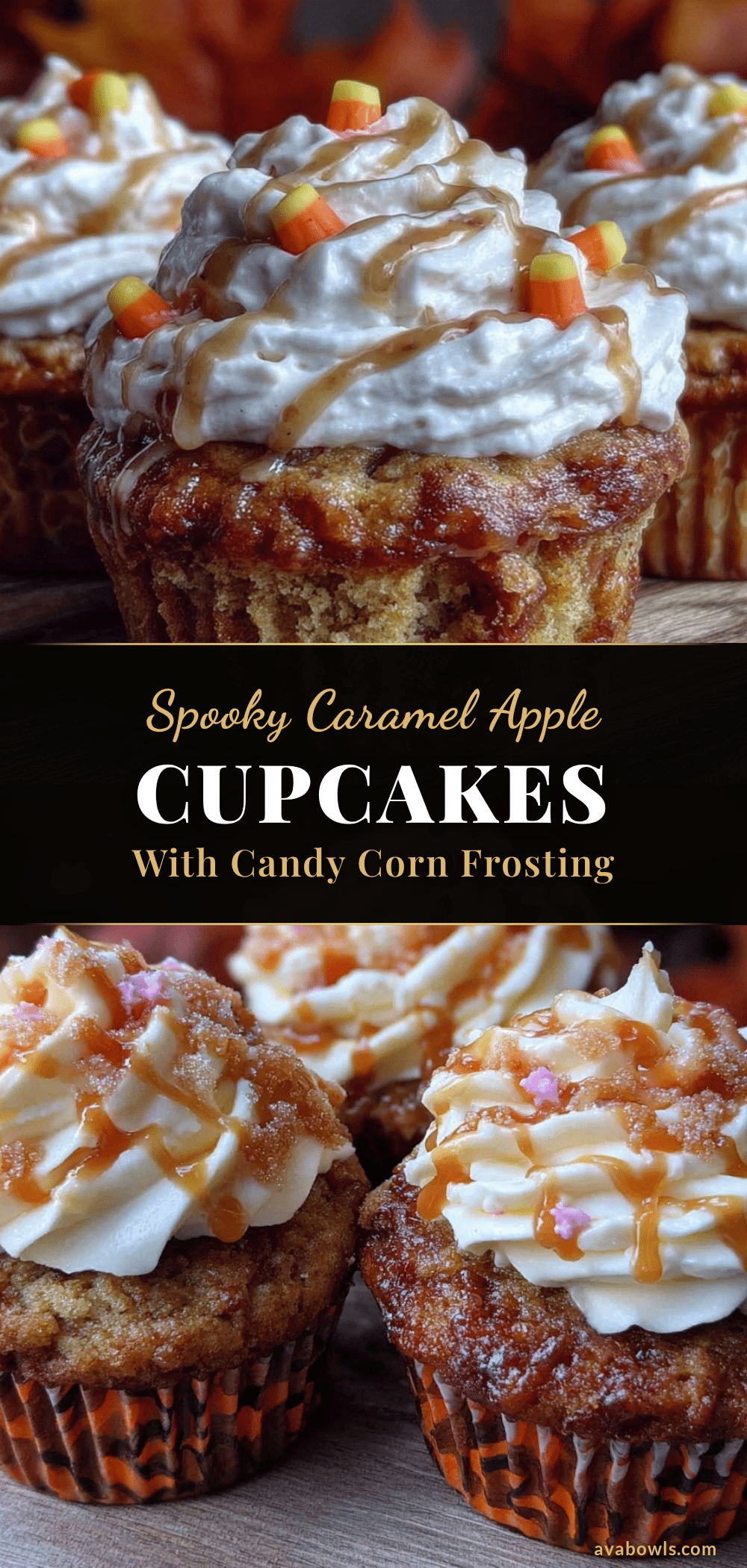 caramel apple halloween cupcakes recipe