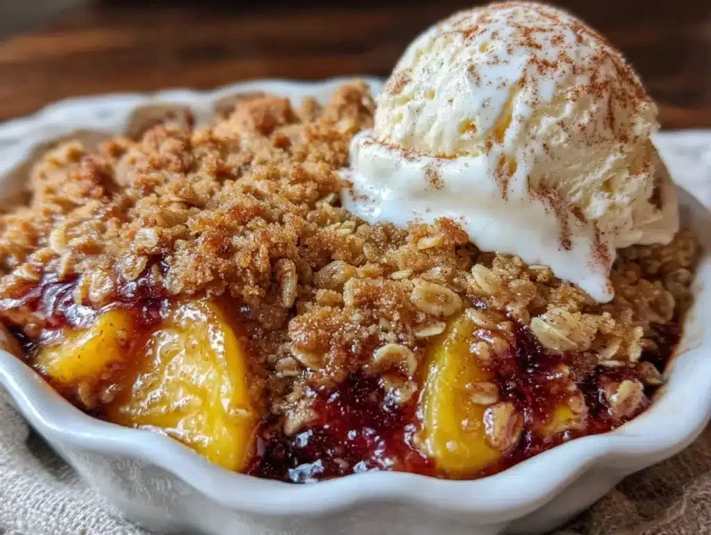 cozy peach crisp - featured image