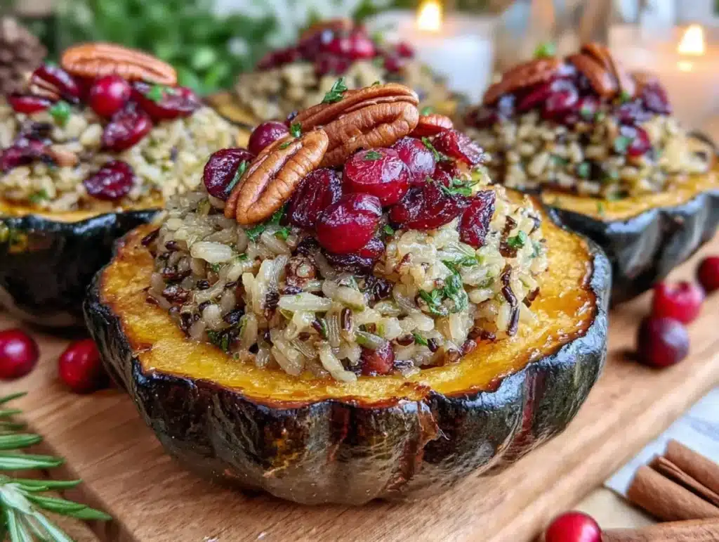 cozy stuffed acorn squash recipe - featured image