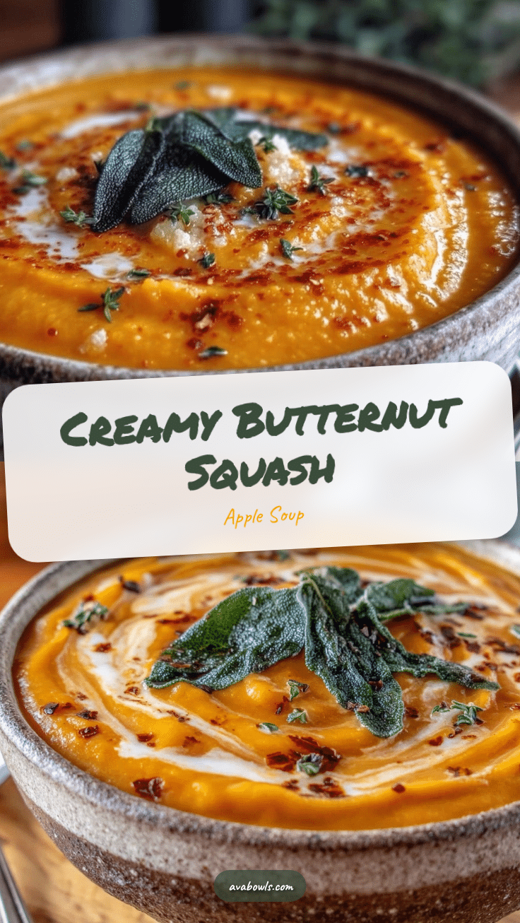creamy butternut squash and apple soup recipe