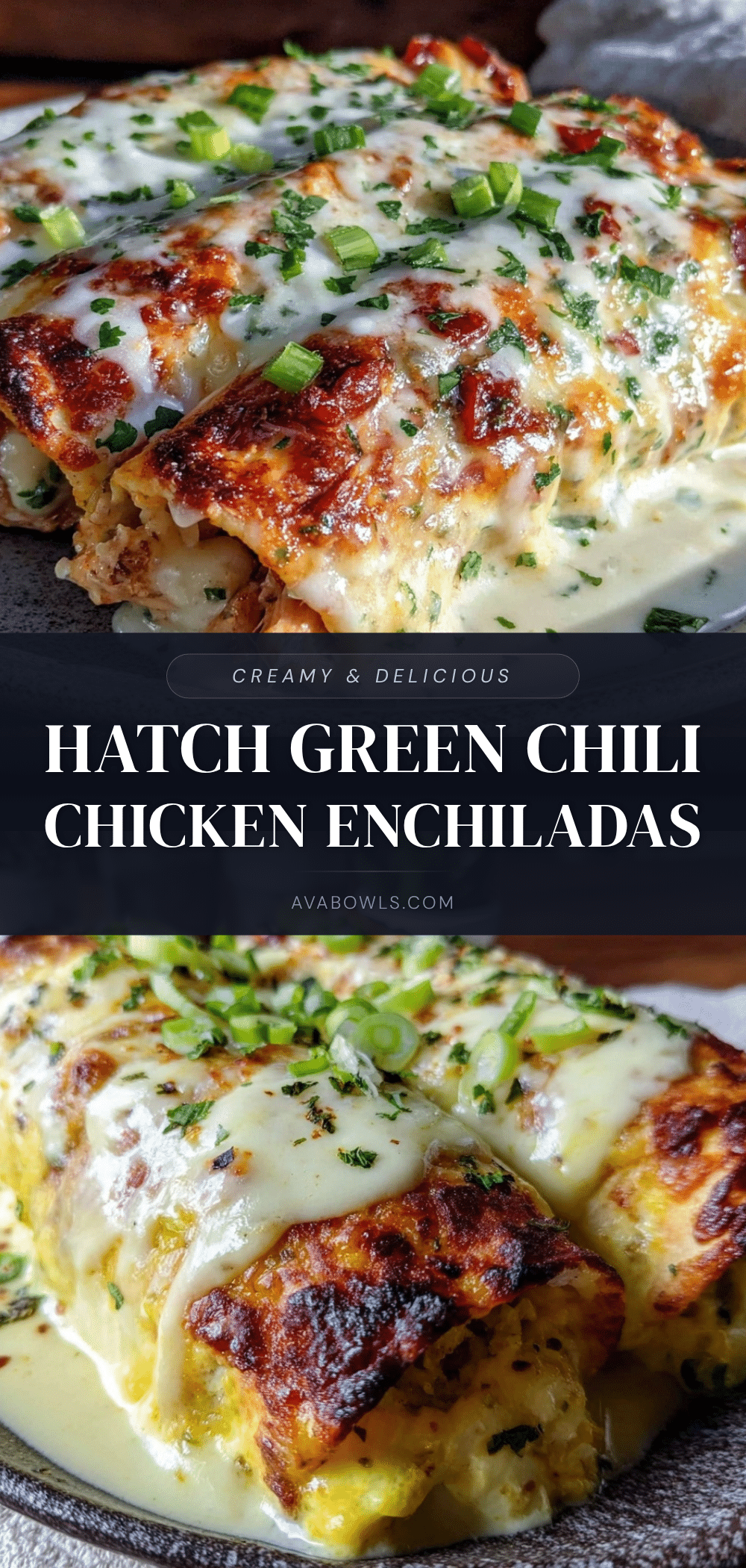 creamy hatch green chili chicken enchiladas recipe