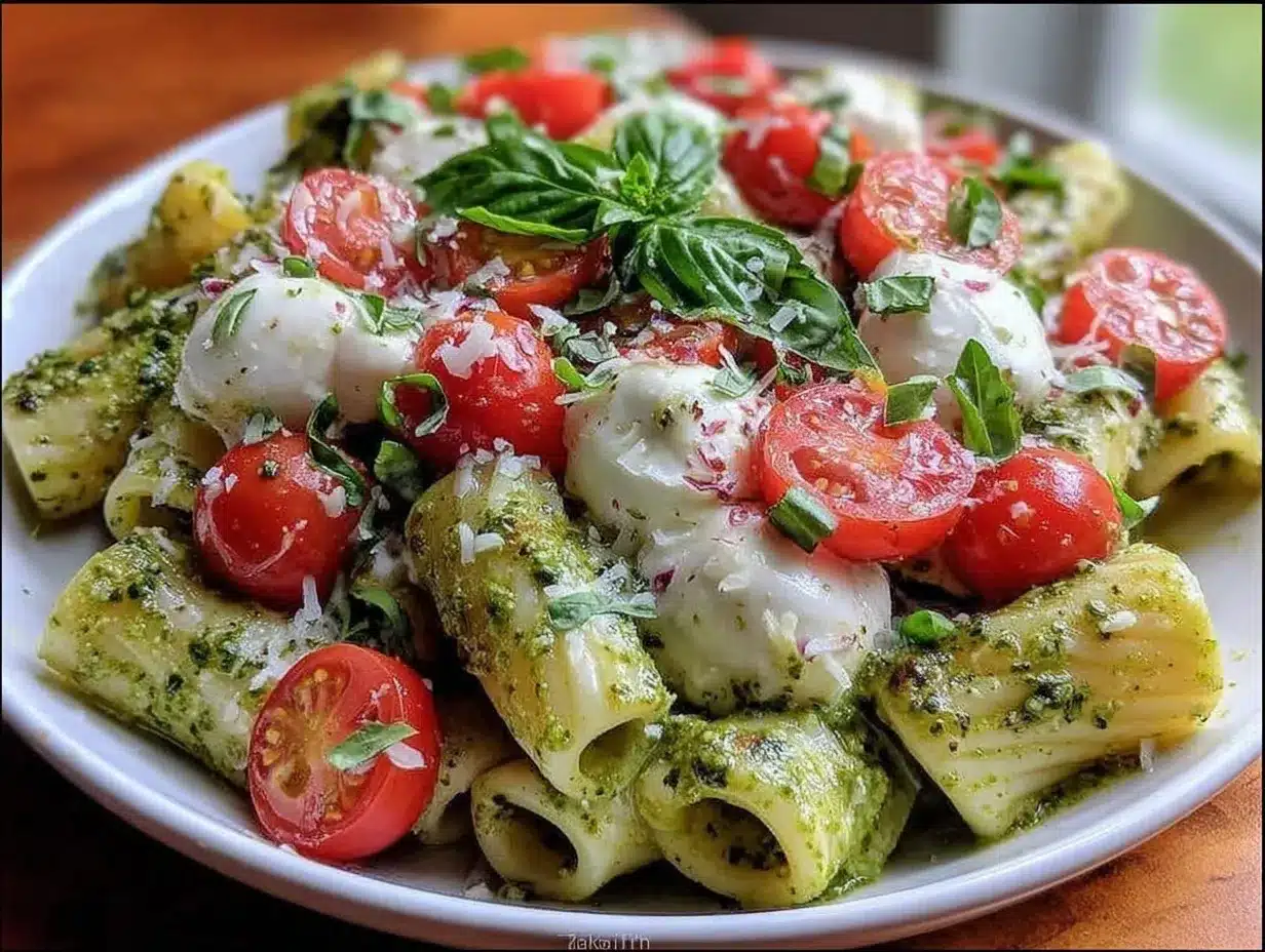 creamy pesto pasta preparation steps