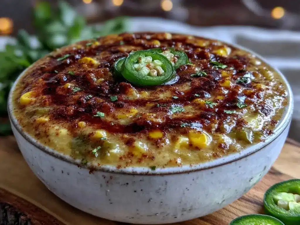 creamy roasted Hatch chile and corn bisque - featured image