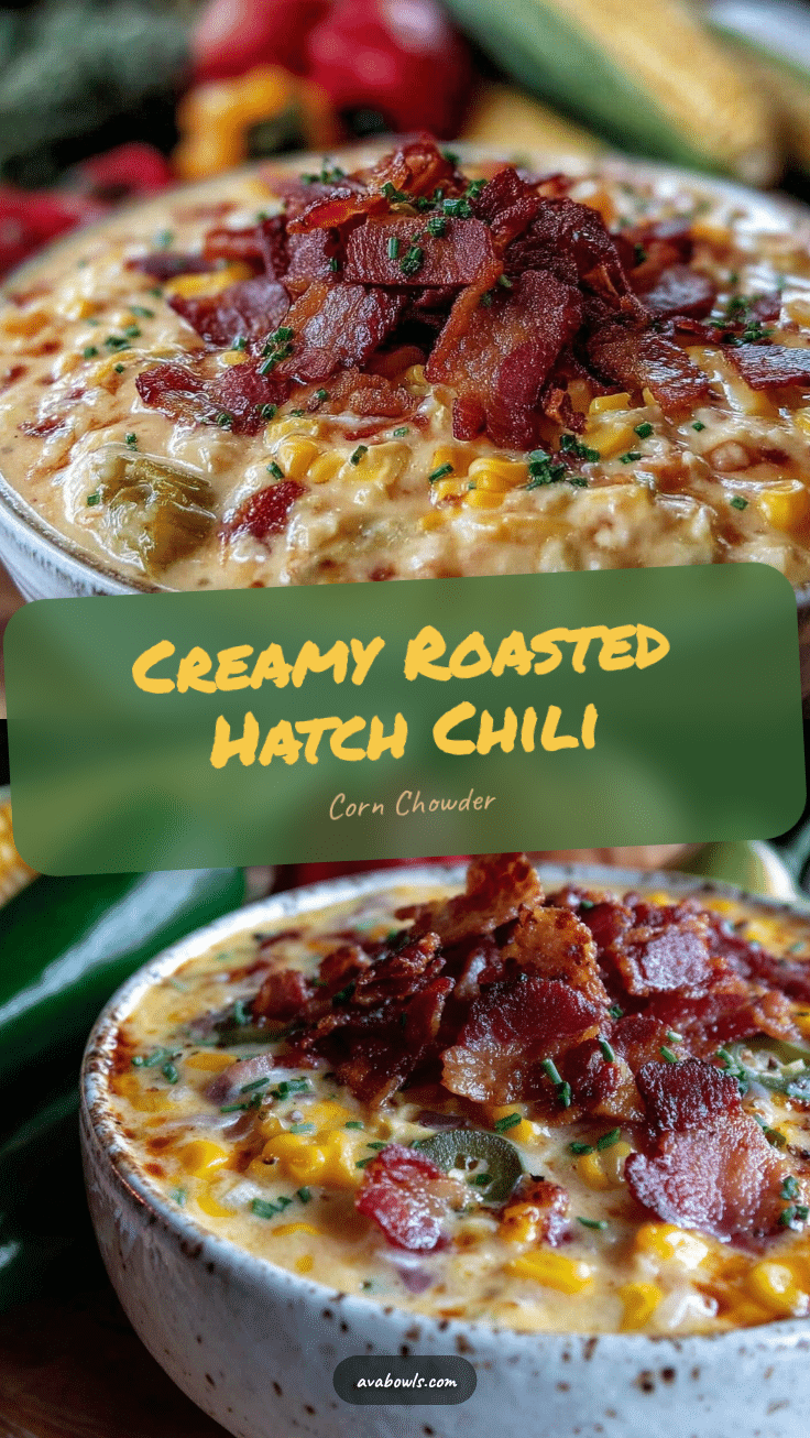 creamy roasted hatch green chili corn chowder recipe