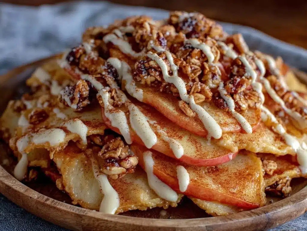 crispy cinnamon apple nachos - featured image