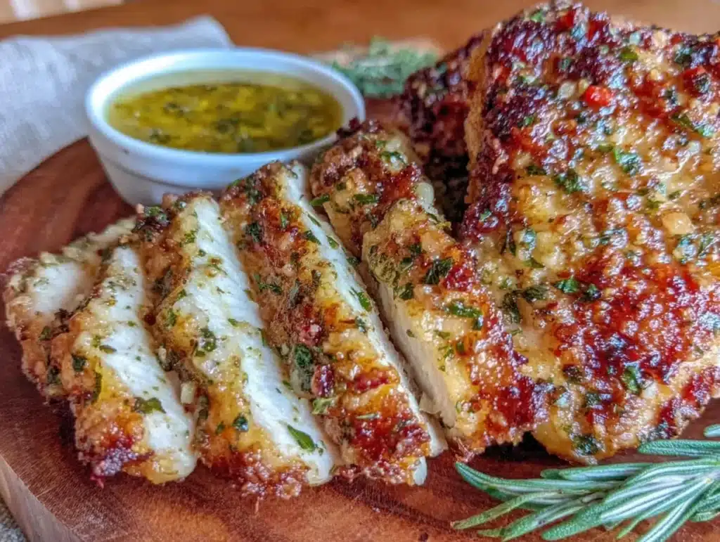 crispy garlic herb chicken thighs - featured image