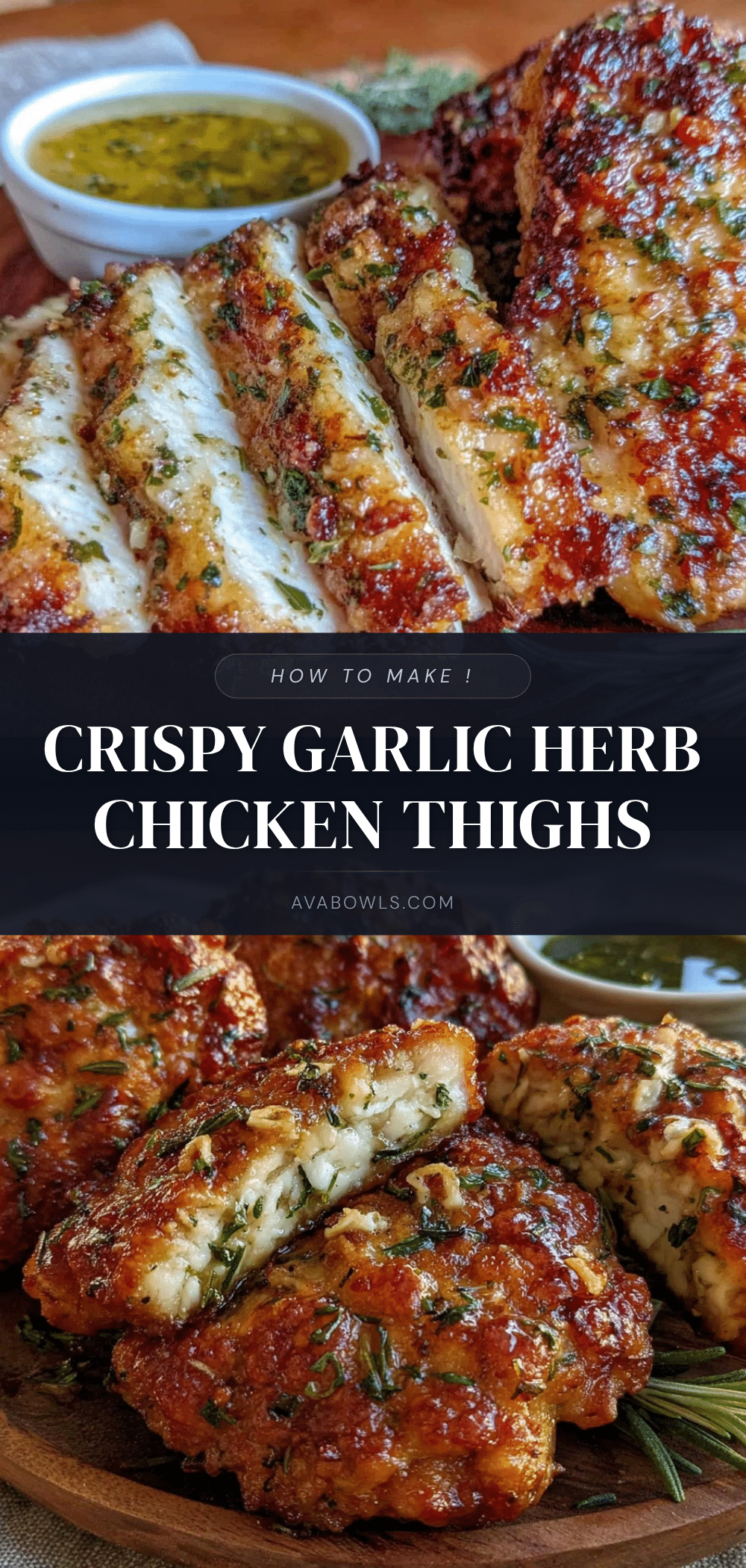 crispy garlic herb chicken thighs recipe