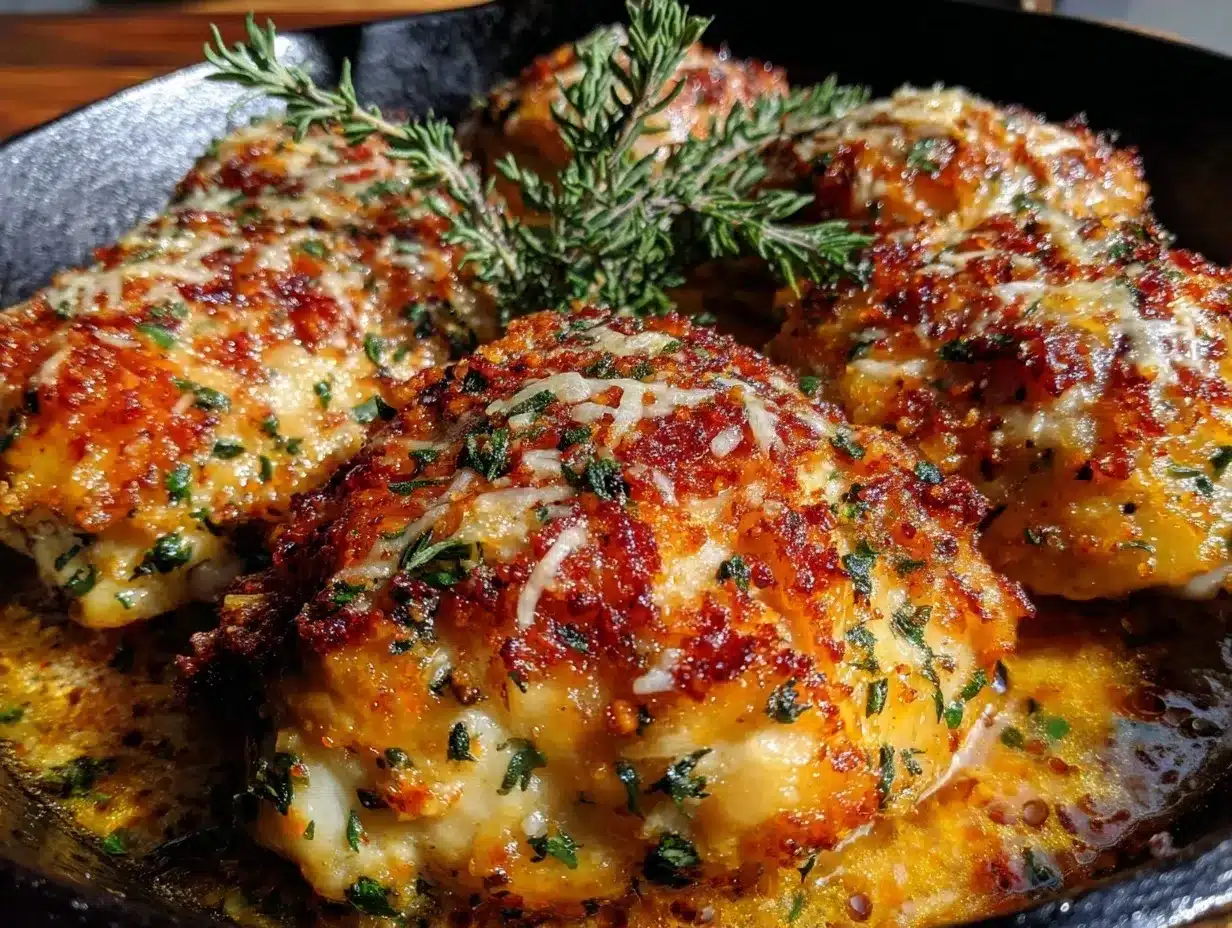 crispy garlic parmesan chicken thighs preparation steps