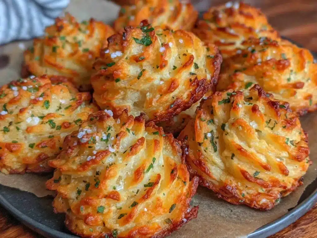 crispy make-ahead garlic herb duchess potatoes - featured image