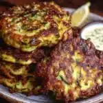 crispy parmesan zucchini fritters - featured image